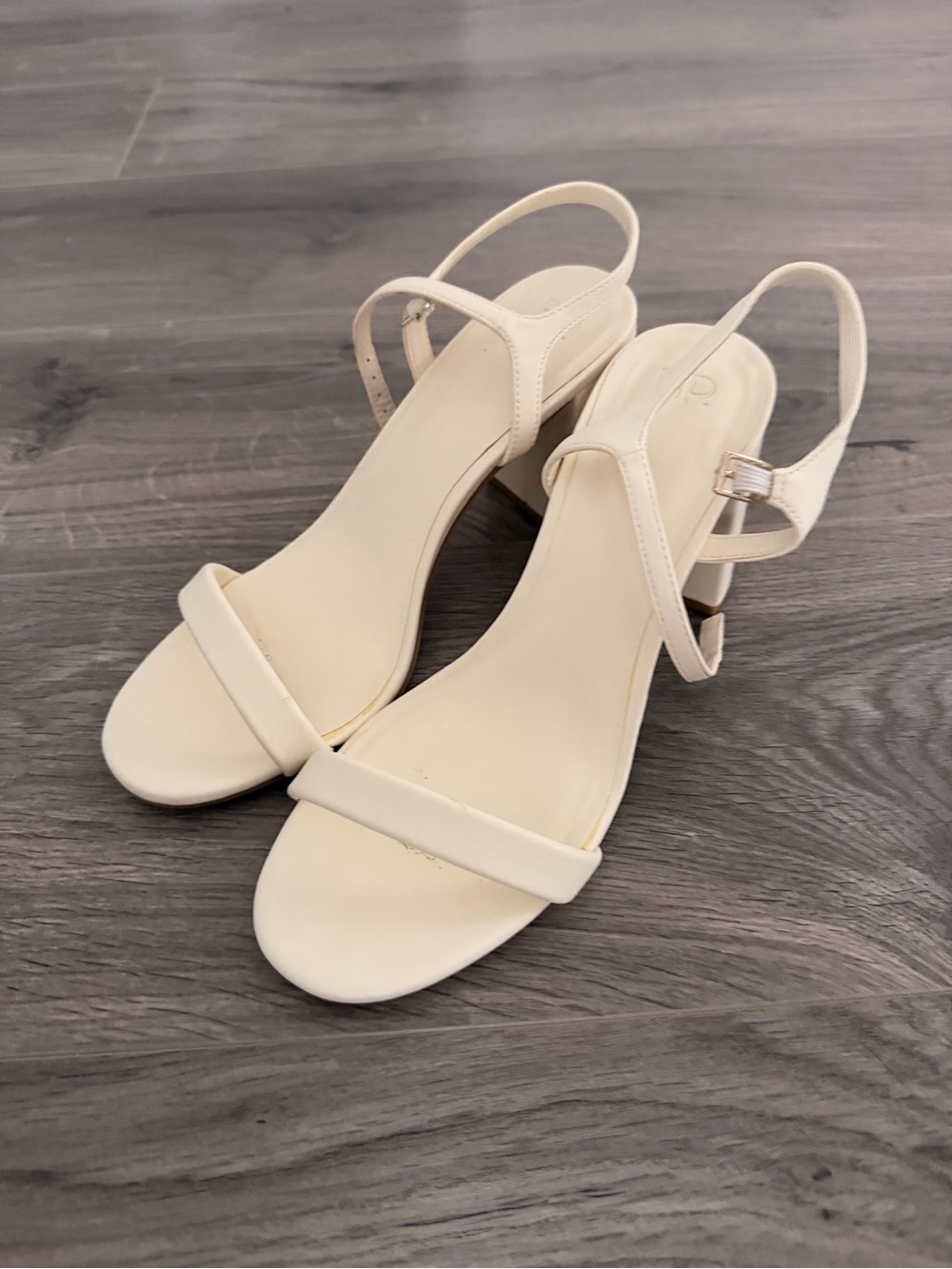 bp Cream Slingback Block Heel Sandals